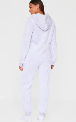 Grey Fleece Hooded Onesie