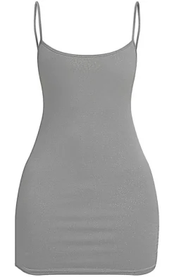 Grey Glitter Mini Bodycon Dress