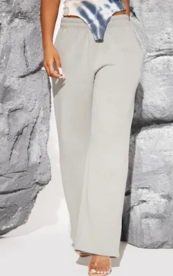 Grey Loopback Elasticated Waist Wide Leg Sweatpants