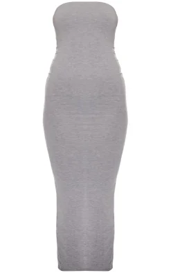 Grey Marl Bandeau Maxi Dress