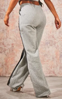 Grey Marl Cargo Panel Straight Leg Pants