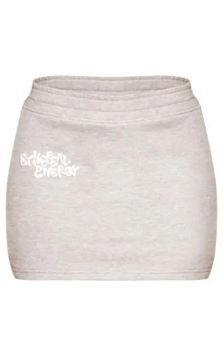 Grey Marl Ethereal Energy Graphic Sweat Skirt