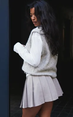 Grey Marl Knit Sweater Vest