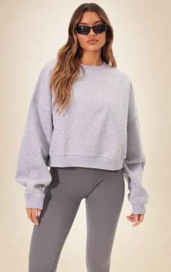 Grey Marl Oversized Boxy Sweatshirt