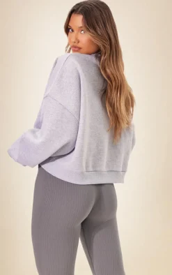 Grey Marl Oversized Boxy Sweatshirt