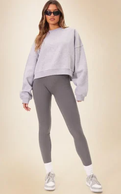 Grey Marl Oversized Boxy Sweatshirt
