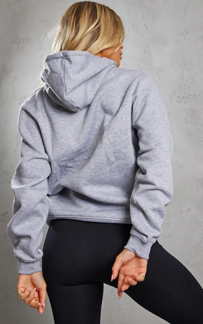 Grey Marl Oversized Sweat Hoodie