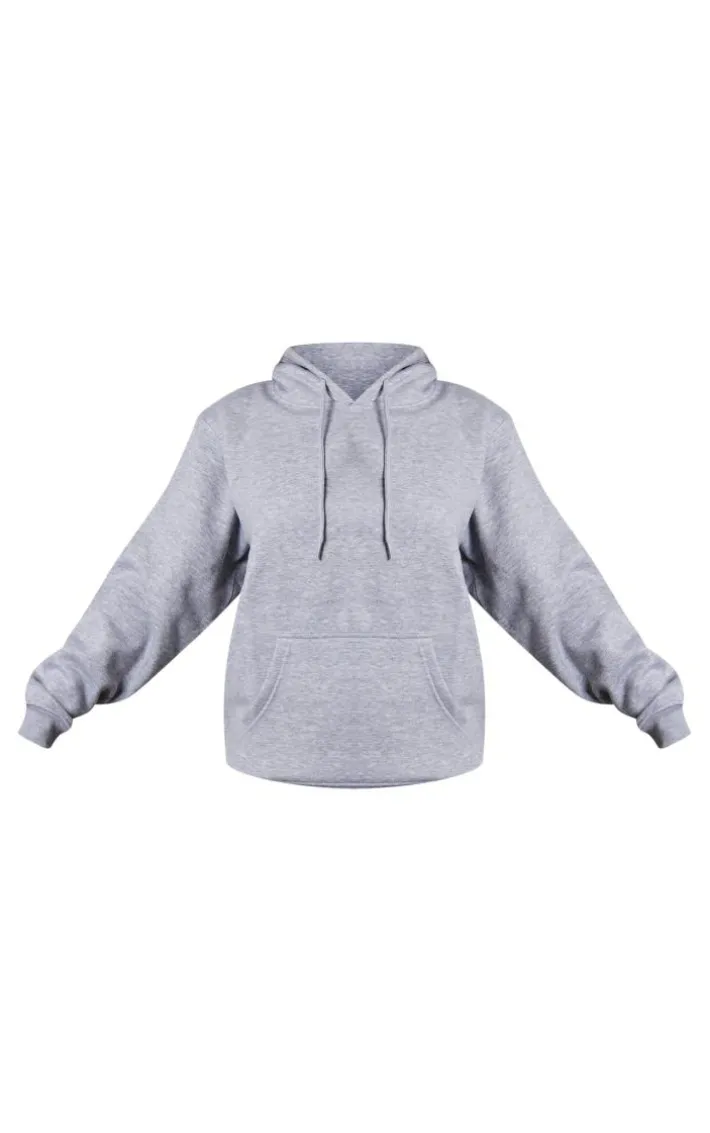 Grey Marl Oversized Sweat Hoodie