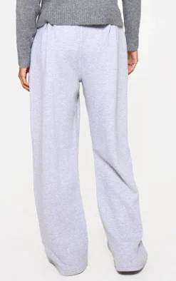 Grey Marl Pintuck Fleeceback Tailored Sweatpants