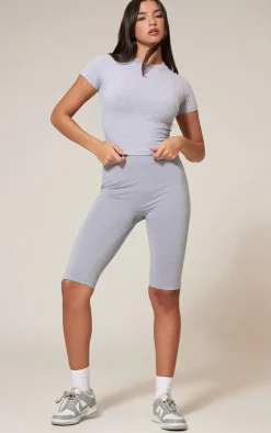 Grey Marl Seamless Melange High Waist Capri Leggings