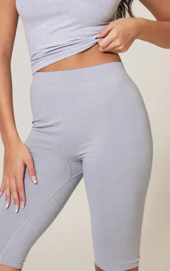 Grey Marl Seamless Melange High Waist Capri Leggings