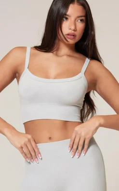 Grey Marl Seamless Rib Flare Yoga Pants