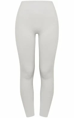 Grey Marl Seamless Rib Ruched Bum Leggings