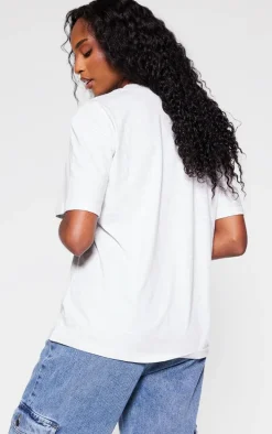 Grey Marl Sports Classic Printed Oversized T Shirt