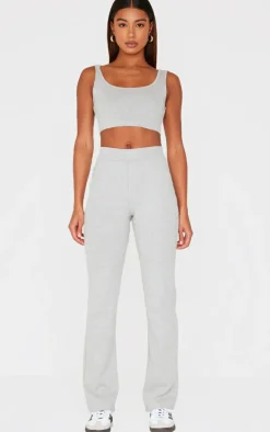 Grey Marl Straight Leg Pants