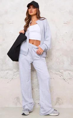 Grey Marl Straight Leg Sweatpants