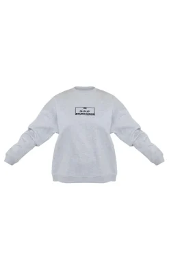 Grey Marl Studio Mode Embroidered Sweatshirt