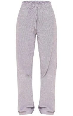 Grey Pinstripe Wide Leg Pants