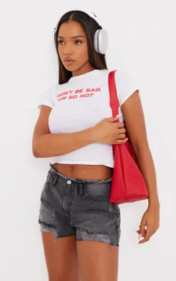 Grey Raw Edge Denim Hotpants