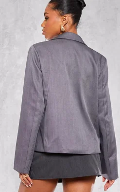 Grey Ribbon Detail Blazer