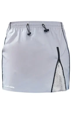 Grey Shell Zip Side Toggle Waist Motocross Mini Skirt