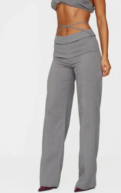 Grey Tailored Seam Detail Pants