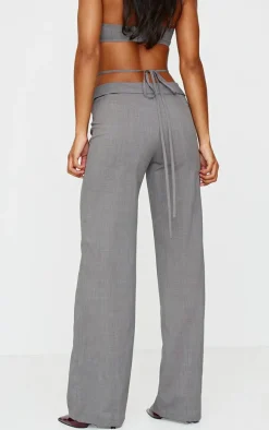 Grey Tailored Seam Detail Pants