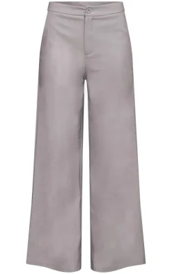 Grey Tailored Wide Leg Pants
