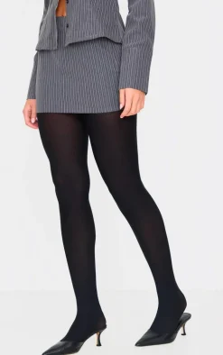 Grey Tailored Woven Glitter Pinstripe Micro Mini Skirt