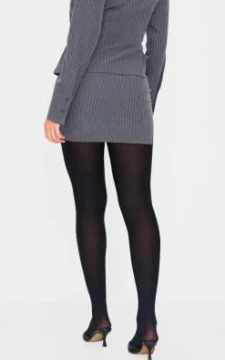 Grey Tailored Woven Glitter Pinstripe Micro Mini Skirt
