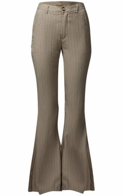 Grey Tailored Woven Pinstripe Slim Flare Pants