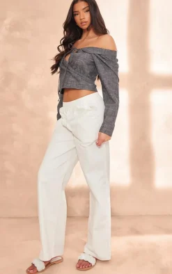 Grey Tie Front Wrap Shirt