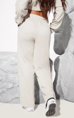 Grey Zip Front Wide Leg Sweatpants