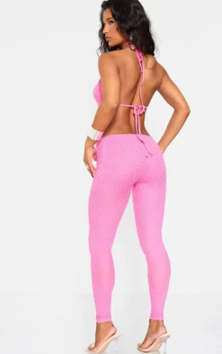 Hot Pink Hot Fix Seamless Cut Out Strappy Jumpsuit