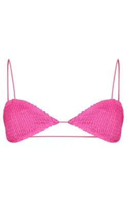 Hot Pink Net Bikini Top