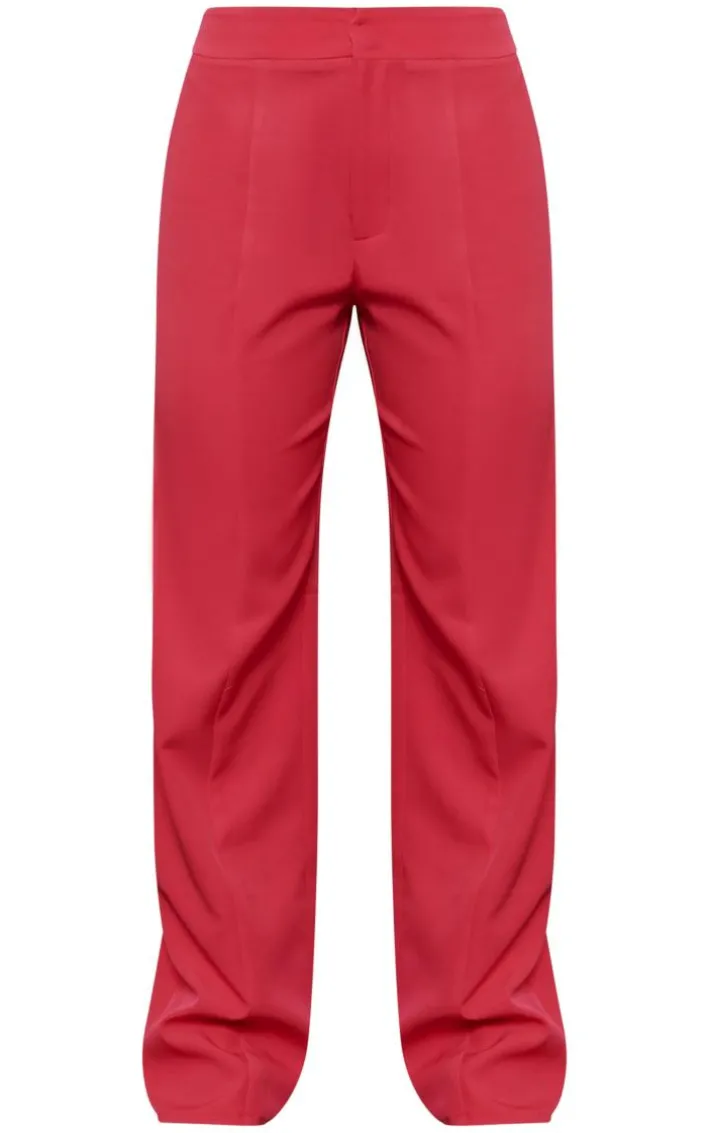 Hot Pink Tailored Wide Leg Pants