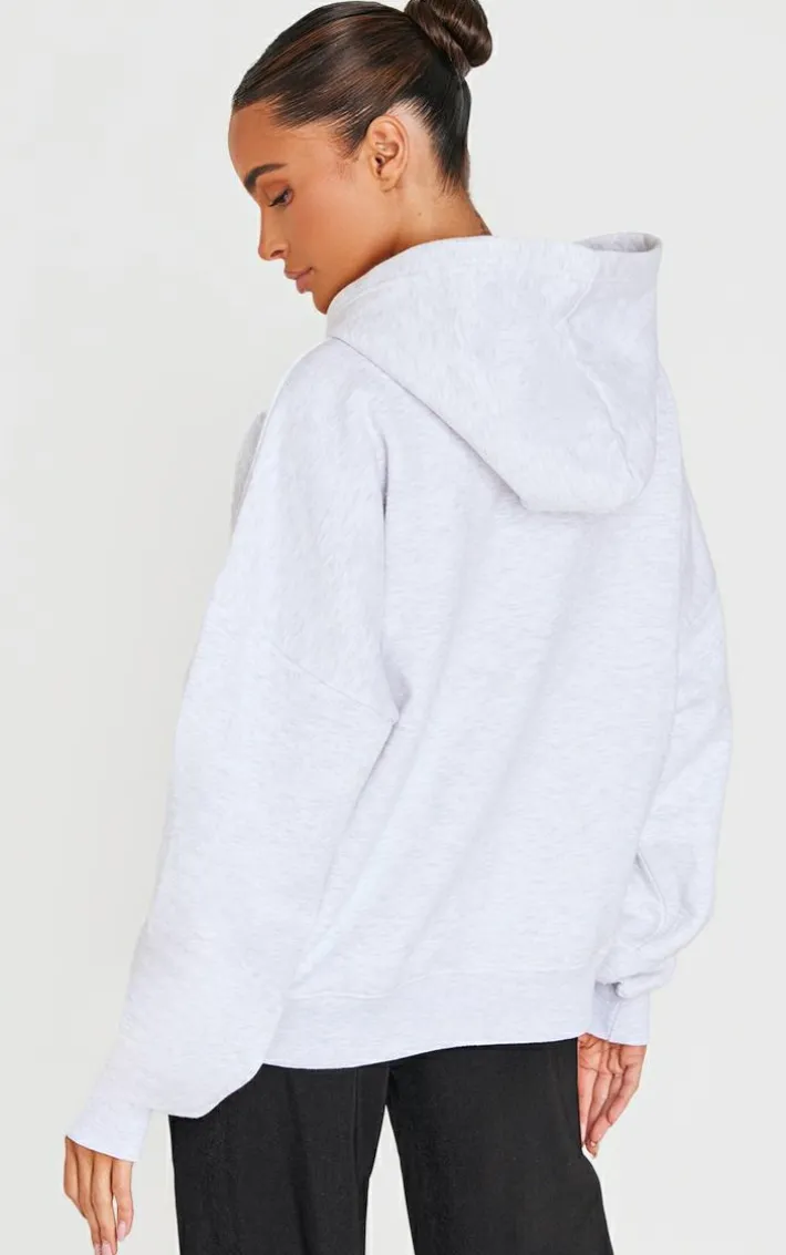 Ice Grey Embroidered Italia Print Hoodie