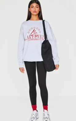 Ice Grey Lakeland Print Sweatshirt