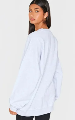 Ice Grey Maine Print Oversized Sweatshirt