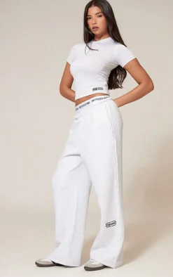 Ice Grey Studio Archive Embroidered Cotton Short Sleeve Longline Top