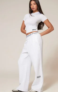 Ice Grey Studio Archive Embroidered Thin Waistband Drop Crotch Sweatpants