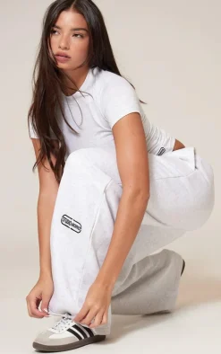 Ice Grey Studio Archive Embroidered Thin Waistband Drop Crotch Sweatpants