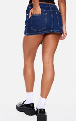 Indigo Denim Wrap Around Mini Skirt