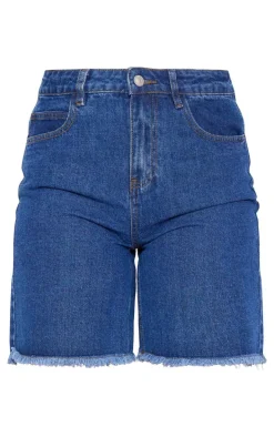 Indigo Raw Hem Denim Jorts