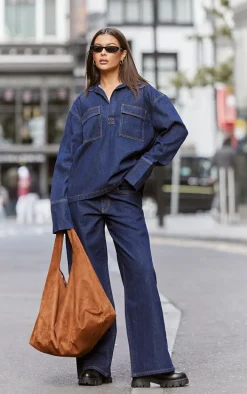 Indigo Slouchy Wide Leg Jeans