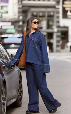 Indigo Slouchy Wide Leg Jeans