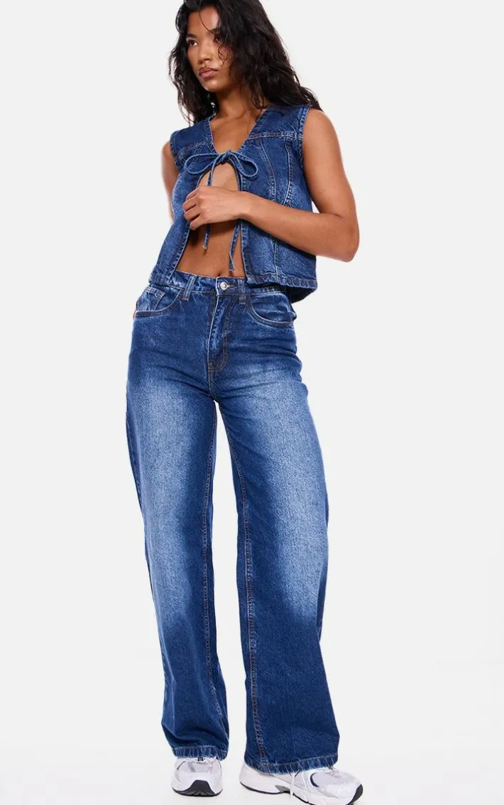 Indigo Straight Leg Denim Jeans
