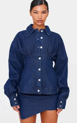 Indigo Tailored Style Long Sleeved Denim Shirt