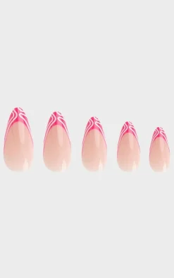 Invogue Raspberry Ripple Almond Nails (24 Pieces)