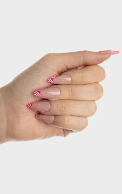 Invogue Raspberry Ripple Almond Nails (24 Pieces)